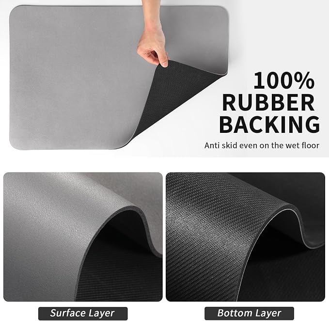 HotLive Coffee Mat - Absorbent Hide Stain Rubber Backed Dish Drying Mat for Kitchen Counter - Bar Mats for Countertops Accessories Fit Under Coffee Maker Espresso Machine