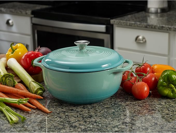 Mercer Culinary Enameled Cast Iron Round Dutch Oven, 6 qt., Aqua