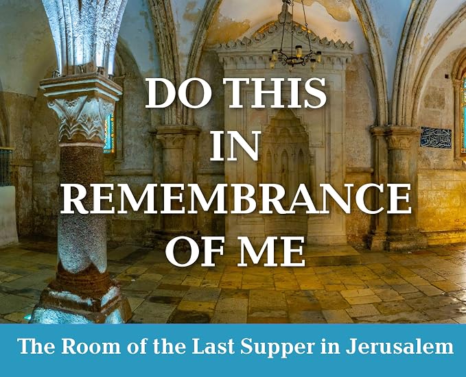 Genuine Olive Wood Communion Set from the Holy Land - 2 Hand-Carved Cups and Engraved Tray "Do This in Remembrance of Me" - Authentic Bethlehem Wood Gift for Pastors & Home Worship - Includes Gift Bag
