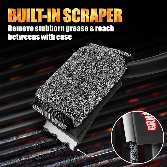 GRILLART Grill Brush Bristle Free, SteamWizards [Ultra Safe & Efficient] Grill Cleaner Brush for All Grill Grates, Replaceable Head BBQ Grill Brush for Outdoor Grill, Grill Accessories, Gifts for Men