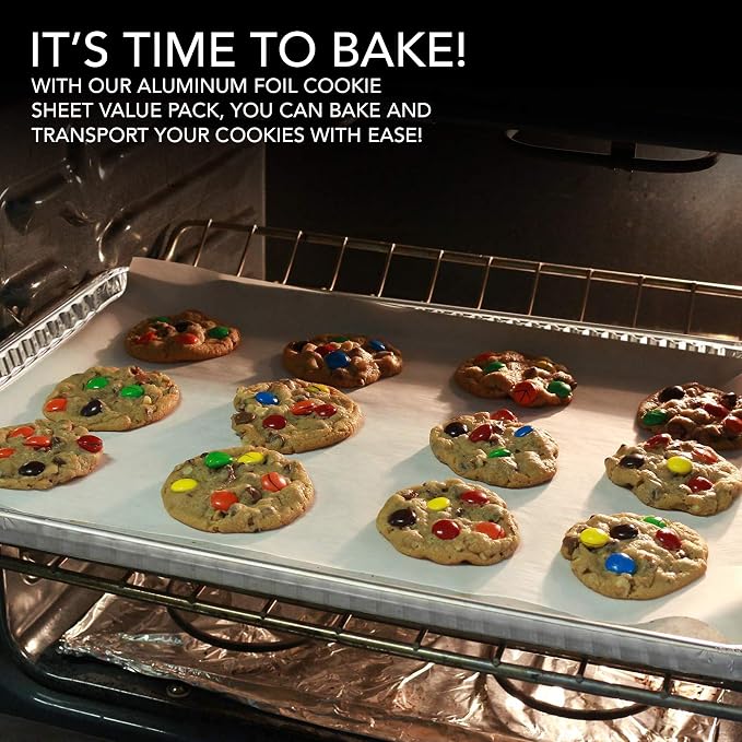 Stock Your Home Aluminum Pans - 15 Pack Disposable Aluminum Foil Trays - Reusable Nonstick Baking Sheets - 16 Inch x 11 Inch