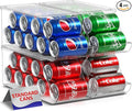 Sorbus Soda Can Organizer for Refrigerator - Stackable Can Holder Dispenser with Lid for Fridge, Pantry, Freezer – Holds 9 Cans Each, BPA-Free, Clear Design, Drink Organizer for Fridge (4-Pack)