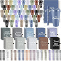 Teenyyou 135 Pcs Employee Appreciation Gift Set, 16oz Tumbler with Lid Notebook Pen Bulk Thank You Gift Holiday Party Favor for Teachers Office Coworker Teacher Staff Team (Dark Color,Delicate Style)
