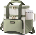 LOVEVOOK Insulated Lunch Bag For Women Men,Expandable Double Deck Lunch Box With Large Cup Holder,Leakproof Cooler Bag For Adult Lunch Tote Bag Work Picnic Beach with Adjustable Shoulder Strap Gift