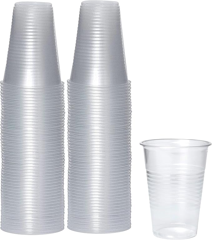 PAMI Disposable Plastic Cups, Bpa- Drinking Glasses for Parties, Cold Drinks, Smoothies, Jello, Cocktails (9 Oz - Pack of 80)