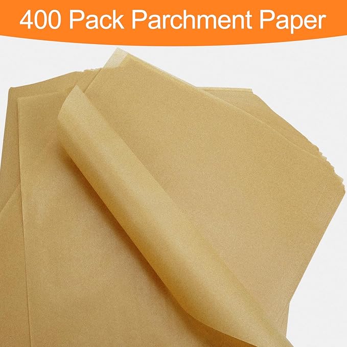400 Pack Parchment Paper Sheets, 12 x 16 Inch No-Stick Pre-Cut Baking Paper Sheets, Half Sheet Parchment Paper for Cooking, Grilling, Steaming, Oven, Air Fryer, Microwave