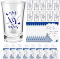 Havawish 50 Sets Quinceanera Party Favors for Guests Quinceanera Acrylic Clear Personalized Shot Glasses Thank You Cards with Organza Bags Mis Xv Años Sweet 15 Birthday Party Favors (Blue)