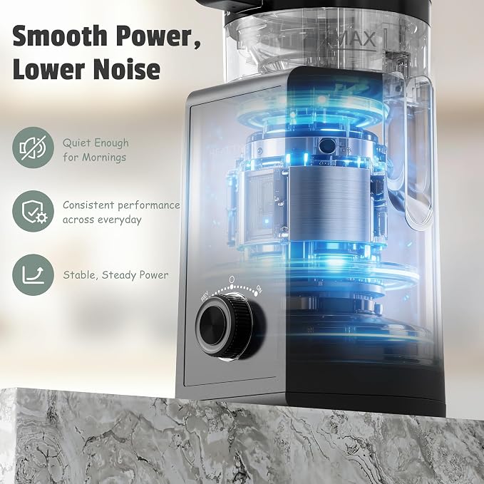 Juicer Machines, 3-in-1 Cold Press Juicer, 6.5'' Wide Feed Chute | Slow Masticating Juicer for Juice, Oat&Nut Milk, and Sorbet, Easy to Clean for Busy Mornings