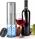 Electric Wine Opener, Rechargeable Automatic Wine Bottle Opener with Foil Cutter, Wine Stopper, LED Light, Type-C Charging Wine Corkscrew for Home Party Wedding, Stainless Steel