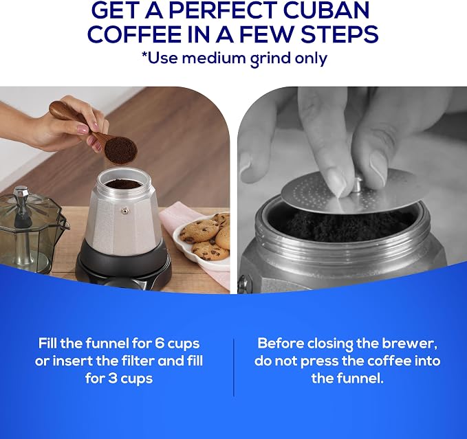 universal Electric Moka Pot 6 Cup (300ml), Cuban Coffee Maker 480W, Portable Espresso Maker with Detachable Base, Easy One-Touch Brewing, No Stove Needed