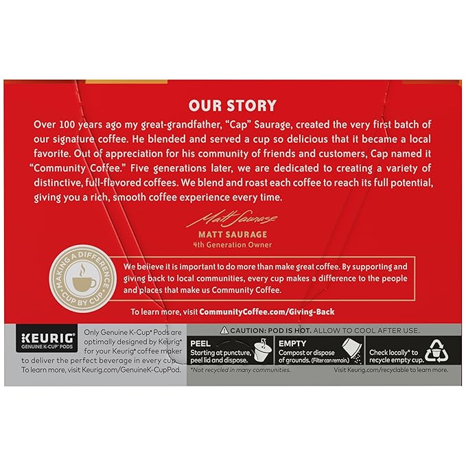 Community Coffee Caramel Cookie Butter Flavored 72 Count, Medium Roast, Keurig K-Cup Coffee Pods, 12 Count (Pack of 6)