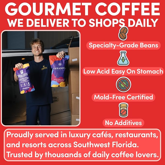 2 lb Decaf Dark Roast Whole Bean Coffee | Strong Low Acid Decaffeinated Coffee Beans | Bulk Whole Bean Decaf | Specialty Grade | 32 oz