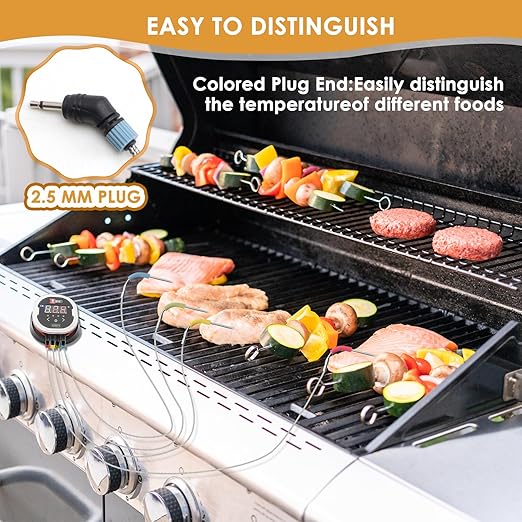 SafBbcue Meat Probe,4-Pack Compatible with Weber Ambient Temperature Probe for Smart iGrill and Connect Smart Grilling Hub Waterproof, Compatible with Weber iGrill 2, iGrill 3 or iGrill Mini