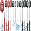Copkim 12 Pcs Meat Food Thermometer Food with Probe Water Liquid Instant Read Digital Thermometer Kitchen Cooking Supplies for Cooking BBQ Milk Yogurt (Black,White,Red)