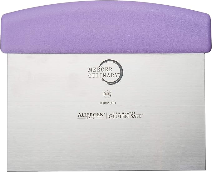 Mercer Culinary Millennia Bench Scraper, 6-Inch x 3-Inch Blade, with Purple Handle,