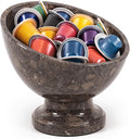 Marblous Krafts Oceanic Marble K Cup Holder for Counter 7 Inch Handcrafted Stone Keurig Pod Holder, Coffee Pods Basket, Coffee Container Bowl, Kitchen Coffee Bar Accessories