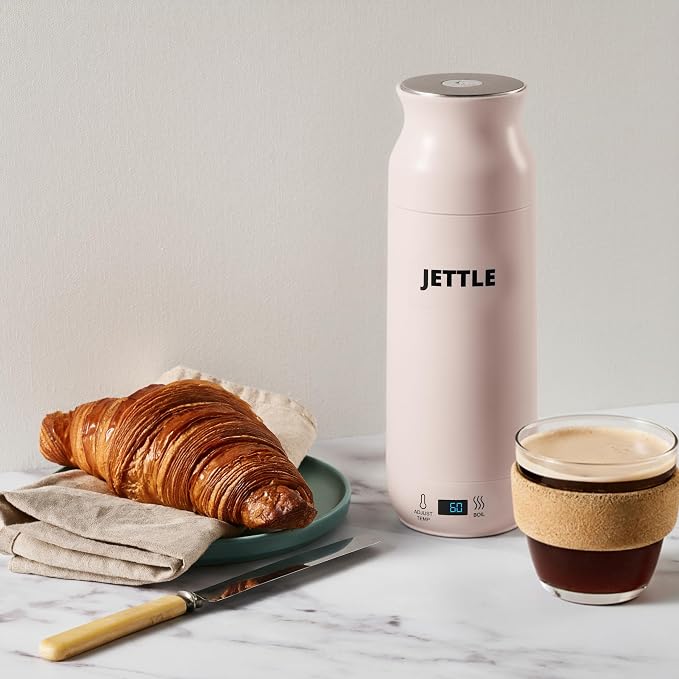 Jettle Electric Kettle - Travel Portable Heater for Coffee Tea Milk Soup - Stainless Steel Travel Water Boiler tea pot with Temperature Control - LED - Automatic Power Off - 450ml - Kitchen Appliance