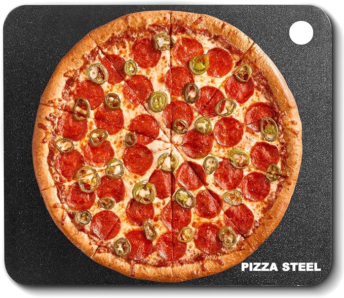 Onlyfire Pizza Steel Baking Sheet – 16 x 14 inch Heavy Duty Metal Stone for Oven & Grill – Ultra Conductive Carbon Steel Surface for Crispy Crust, Faster & Hotter Baking for Pizza, Bread, and More
