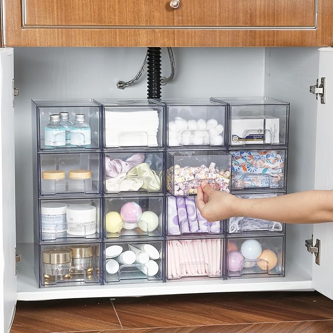 Vtopmart 4 Pack Drawers and 4 Pack Under Sink Organizer