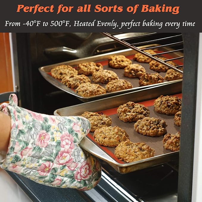 Silicone Baking Mats Set of 2 Square Non-Stick Reusable Air Fryer Linner - Best German Silicone - 8 inch