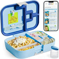 YOOPI Lunch Boxes for Kids–Toddler Bento Box with 4 Leakproof Compartment Food Bentobox Container,Lunch Box for School with Lunchbox Containers, Lightweight Sandwich Box & Snack Box (Light Blue)