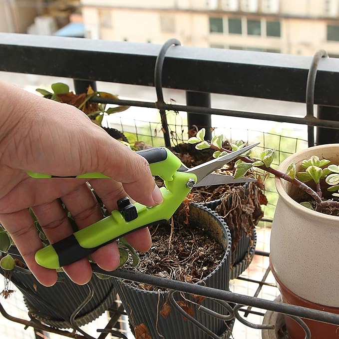 KEILEOHO 8 Pack 6.5 Inch Bud Trimming Scissors, Professional Stainless Steel Gardening Hand Pruners Micro-Tip Pruning Snips with Straight Blades for Trimming Garden Herb Plants Flowers