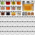 CycleMore 40 Pack 4oz Clear Mason Jars With One Piece Silver Lids, Mini Glass Canisters, Spice Bottles, Canning Jars for Honey, Jam, Jelly