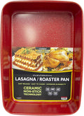 casaWare 15 x 10 x 3-Inch Ultimate Series Commercial Weight Ceramic Coated Non-Stick Lasagna/Roasting Pan (Red Granite)