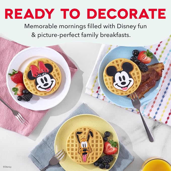 Disney | Dash MultiMaker® Mini Maker System - Electric Waffle Maker & Swappable Plates - 1 MultiMaker®, 4 Plates, Mickey Mouse & Friends Design, Aluminum