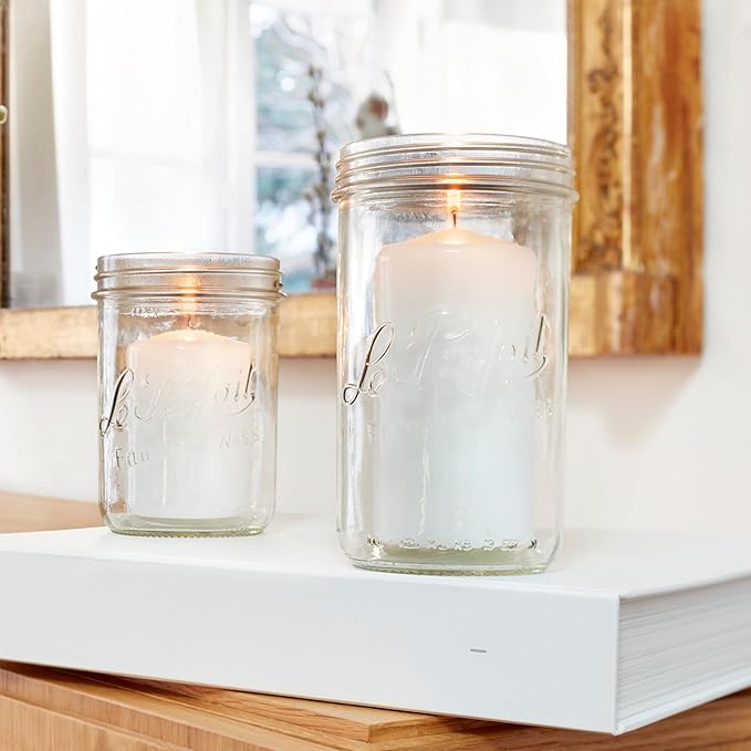 Le Parfait Familia Wiss 32oz (1L) Extra Wide Mouth (110mm) Glass Canning Jar – 1PK Made in France, Airtight 2-Piece Lid, Reusable Zero Waste & Eco-Friendly for Kitchen Storage & Meal Prep