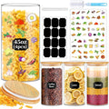 BGraceyy Glass Storage Jars 45 oz 4 Pcs Clear Glass Food Storage Containers with Airtight Bamboo Lid Stackable Kitchen Canisters for Candy, Cookie, Rice, Sugar, Flour, Pasta, Nuts