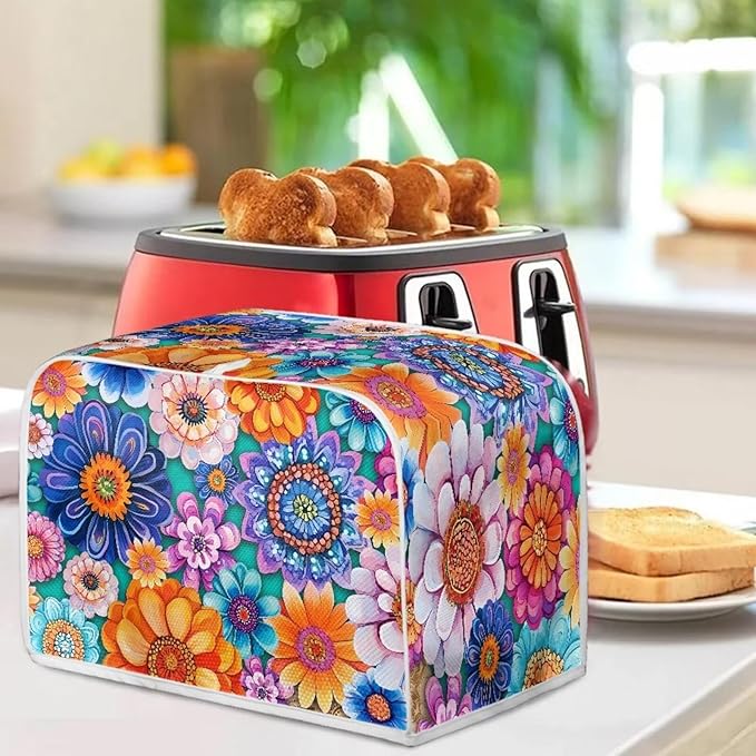 Boho Mandala Floral Blender Cover Toaster Cover Washable Dust Cover Dustproof Bakeware Cover Kitchen Appliance Accessories Size M