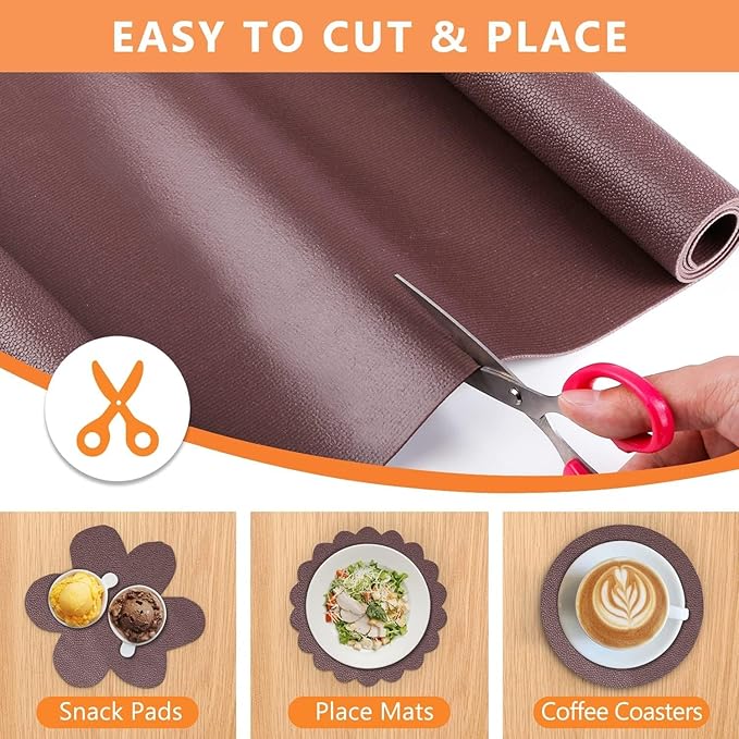 WochiTV Shelf Liner for Cabinets, Drawer Non Adhesive Non Slip Foam Mat for Kitchen, Pantry, Bathroom, Cupboard, Garage, Closet, Shelves, Drawer, Tool Box, Brown 17.5 x 354 inches