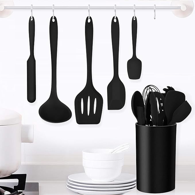 LIANYU Kitchen Utensils Set,29-Piece Cooking Tools and Sharp Knives,Stainless Steel Holder