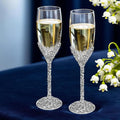 Silver Champagne Flutes -His and Hers,Wedding Toasting Glasses for Engagement Celebrations, Bridal Shower and Registry Idea, Tall Wine Glasses for Bride and Groom Gifts,7oz (Chrome)