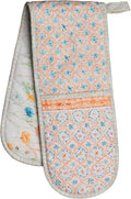 Maison d' Hermine Double Oven Mitts 100% Cotton 7"x35" Double Oven Mitt Heat Resistant BBQ Cooking Gloves with Loop Baking Grilling Gifts for Mothers Day Spring Summer (Summer Whisper)