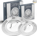 Universal Lids Set with Tempered Glass Top - Fits 5-12 Inch Pots, Pan, and Skillets - Set of 2, Large and Small, Stainless Steel Replacement Pot Lid for Kitchen Organizing, Space Saving