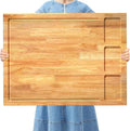 32x23.5inches Extra Large Solid Wooden Cutting Board and Stovetop Cover, 2 in 1 Stove Top Cover Chopping Board with Detachable Legs and Juice Groove, Sink Cover Board for Restaurant Kitchen Countertop