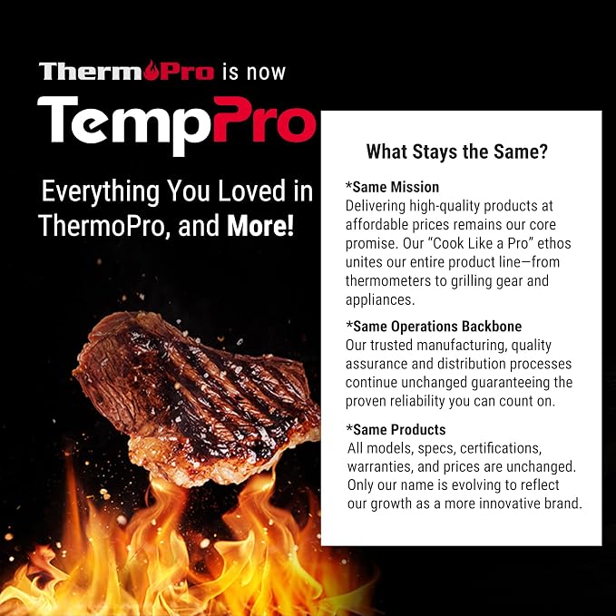 TempPro TP27 500FT Wireless Meat Thermometer for Grilling and Smoking with 4 Probes BBQ Kitchen Food Cooking Digital Thermometer for Meat Turkey Cooking Gift for Dad Him Husband (Previously ThermoPro)