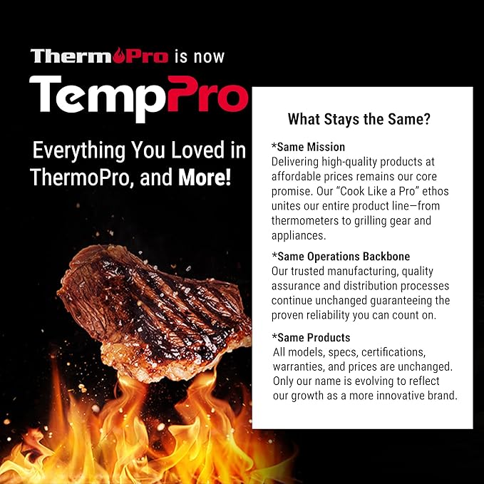 TempPro Temperature Gun, Infrared Thermometer Gun with Laser, Laser Thermometer Gun -58-1022 ℉, Meat Thermometer Digital with Super Long Probe, Food Thermometer for Cooking(Previously ThermoPro)