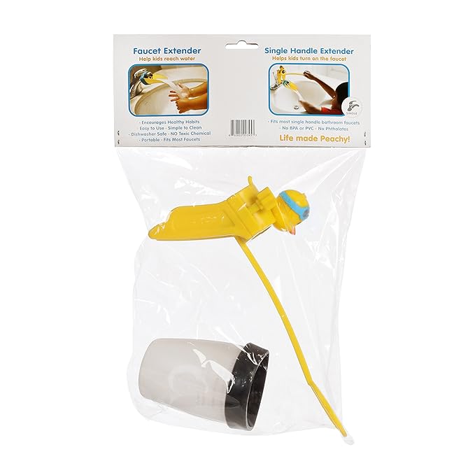 Aqueduck Faucet Handle Extender Set. Connects to Sink Handle and Faucet to Make Washing Hands Fun and Teaches Your Baby or Child Good Habits and Promote Independence to Them.