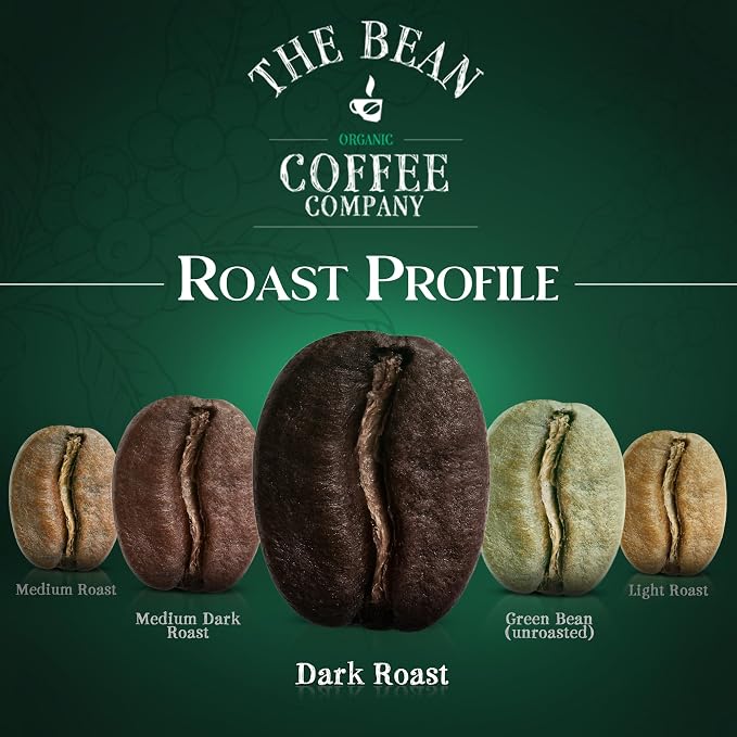 The Bean Organic Coffee Company Premium Espresso, Dark Roast, Ground Coffee, 5-Pound Bag, Café molido tostado orgánico