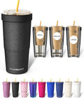 Frost Buddy Togo Buddy 30 oz Stainless Steel Vacuum Insulated Tumbler To Go Coffee Cup – Iced Coffee Cups, Iced Coffee Sleeve, Travel Mug, Thermal Cup for Hot & Cold Drinks, Dunkin Cup (Dark Glitz)