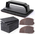 Reallnaive 31 Pcs Griddle Cleaning Kit Screen Holder Grill Screens Cleaning Pads Heavy Duty Abrasive Mesh Pads for Flat Tops, Cast Iron, Stainless Steel Griddle Cleaner Accessories Bundle (Black)