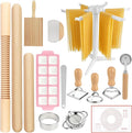 TREWAVE 15 Pcs Pasta Making Tools Set, Homemade Pasta Making Kit Includes Ravioli Maker Mold, Gnocchi Board, Pasta Drying Rack, Red Pastry Mat and Rolling Pin for Beginners & Home Chefs