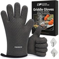 KITCHEN PERFECTION XL Silicone Oven & Griddle Gloves -Extreme Heat Resistant BBQ & Grilling Gloves -Handle Hot Food Right on Your Griddle |Waterproof Oven Mitts Grill Gloves |Superior Set+3 Bonuses