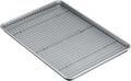 Amazon Basics Ceramic Nonstick Baking Sheet & Cooling Rack Set, Dishwasher Safe, Oven Safe, Half Sheet Size, Gray, 1-Pack