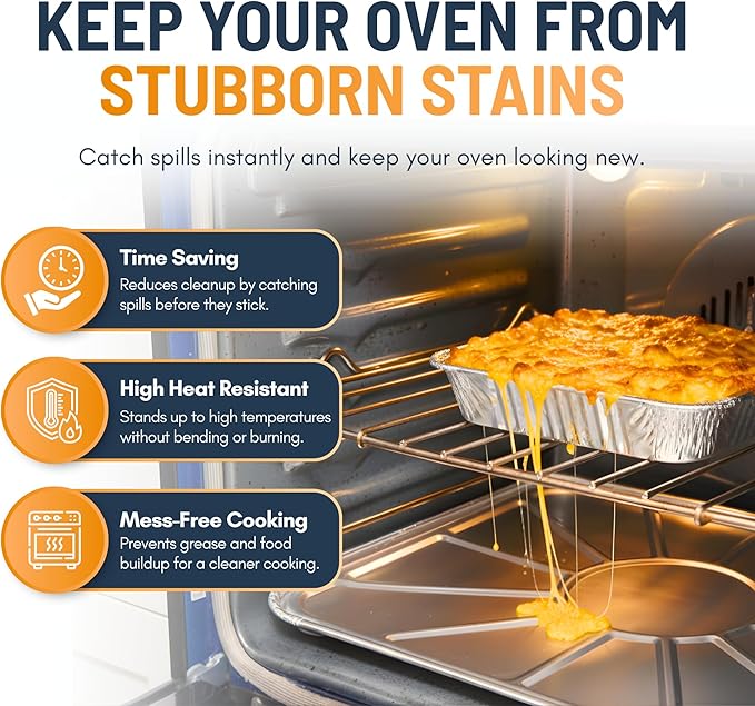 Aluminum Oven Liners for Bottom of Oven (10 Pack), Disposable Foil Oven Liners for Bottom of Oven, Oven Drip Pans, Oven Liners for Bottom of Electric Oven and Gas Oven, Oven Liner, 18.5" x 15.5”