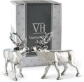 Vagabond House Pewter Deer/Elk Salt and Pepper Shakers Set Artisan Designer Handcrafted for Cabin Lodge Mountain Décor 4.5 inch Tall