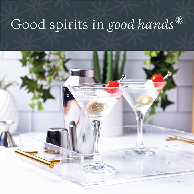 Vikko Martini Glasses Set of 6, 5.2 Ounce Cocktail Glasses with Stem, Elegant Cosmopolitan Glasses for Martinis and Cockatails, Dishwasher Safe, Durable Manhatten Glasses
